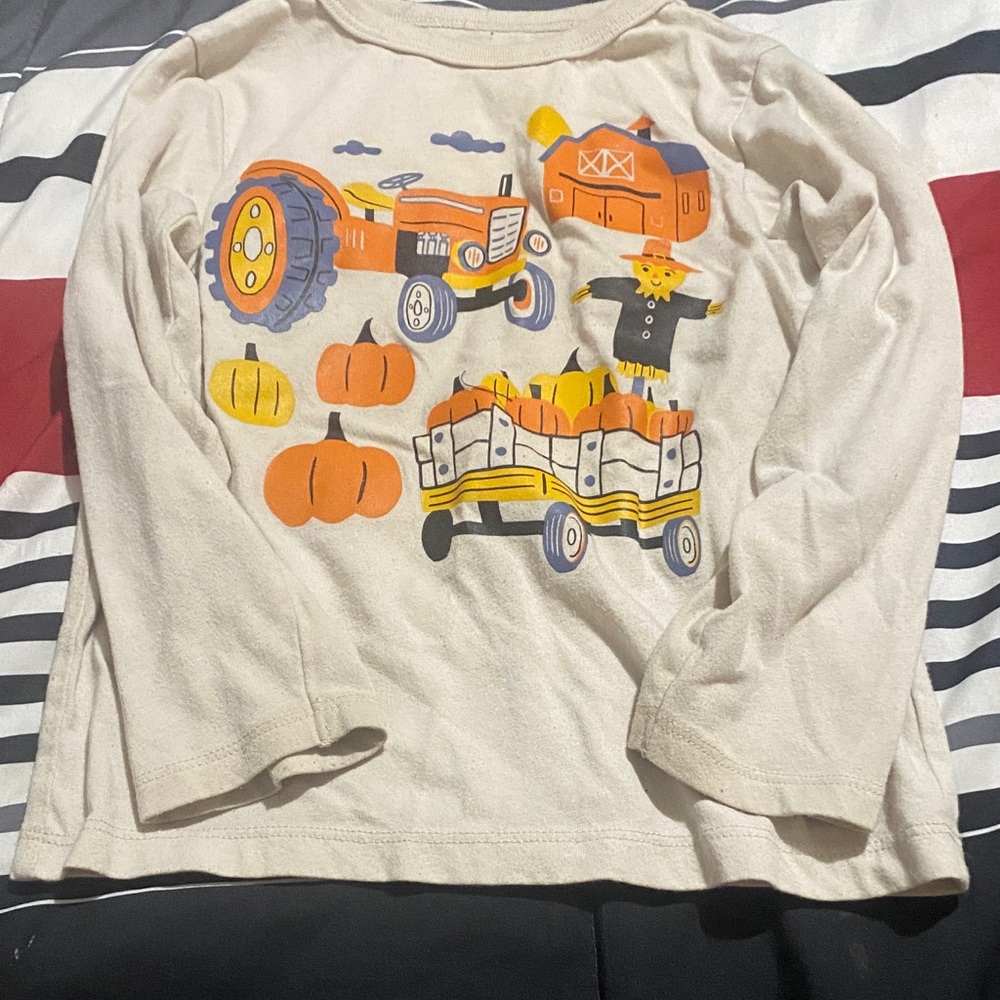 The Children's Place Beige Farm Print Long Sleeve Tee